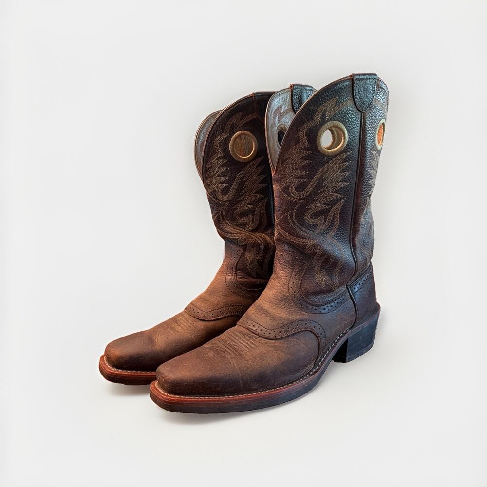 ARIAT HERITAGE ROUGHSTOCK SZ 12 EE Wide Western Boots Mens Brown Oiled Rowdy